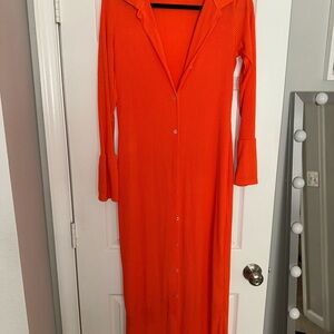 Elegant Orange Maxi Dress